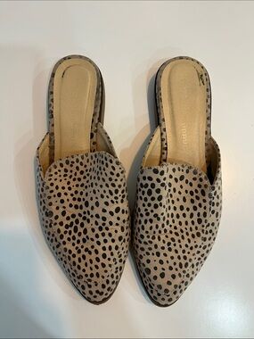 Slip-On Cheetah Print Mule - Beige/Black Women’s Flats